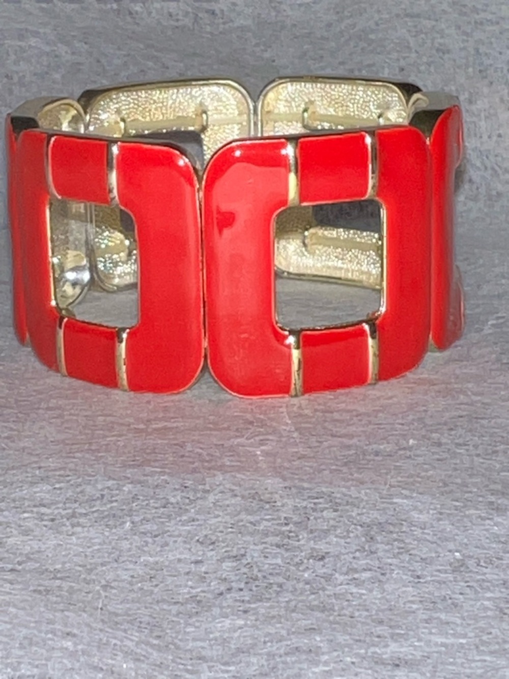 Unk Red Linked Enamel Stretch Bracelet